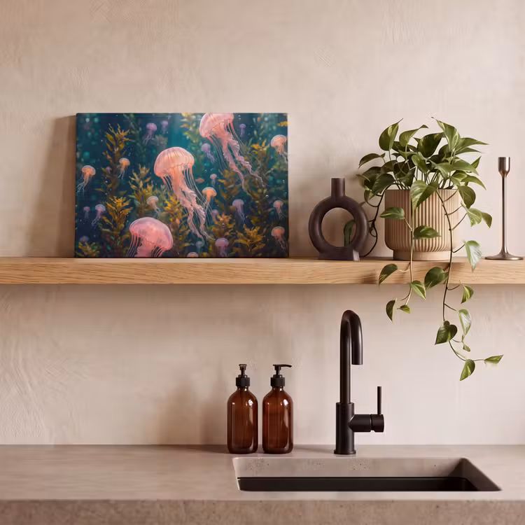 Kwal - Roze - Onderwater - Zeeleven - Dieren canvas 2cm klein -sfeer3