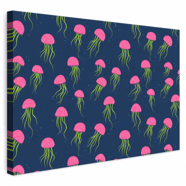 Kwallen - Diepzee - Neon canvas 2cm klein 34 -3d