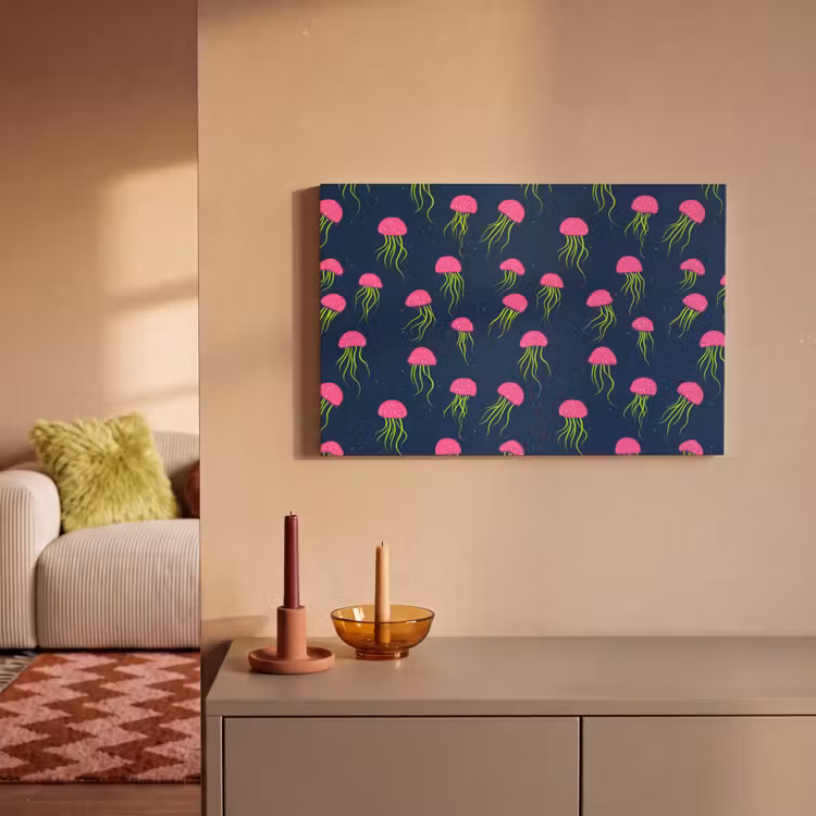 Kwallen - Diepzee - Neon canvas 2cm klein 34 -sfeer1