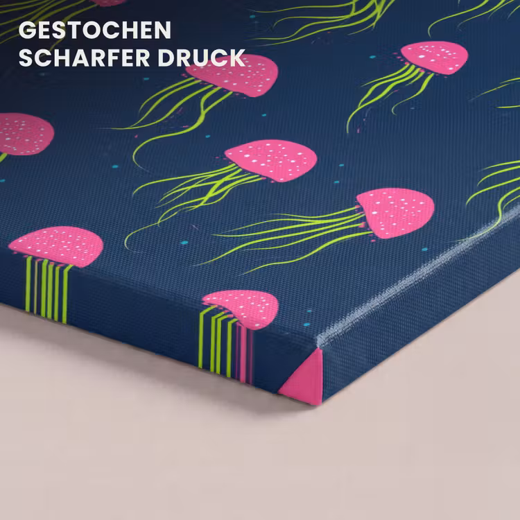 Kwallen - Diepzee - Neon canvas 2cm klein 34 -closeup_print_DE