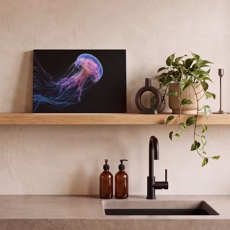 Kwal - Doorzichtig - Roze - Tentakels canvas 2cm klein -sfeer3