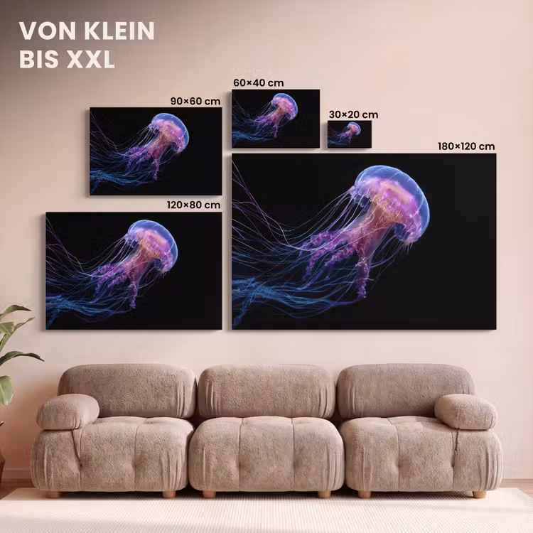 Kwal - Doorzichtig - Roze - Tentakels canvas 2cm klein -Xsfeer8_DE