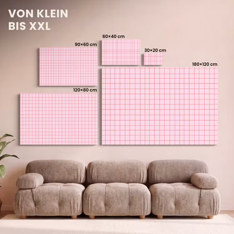Raster - Patroon - Roze canvas 2cm klein 34 -Xsfeer8_DE