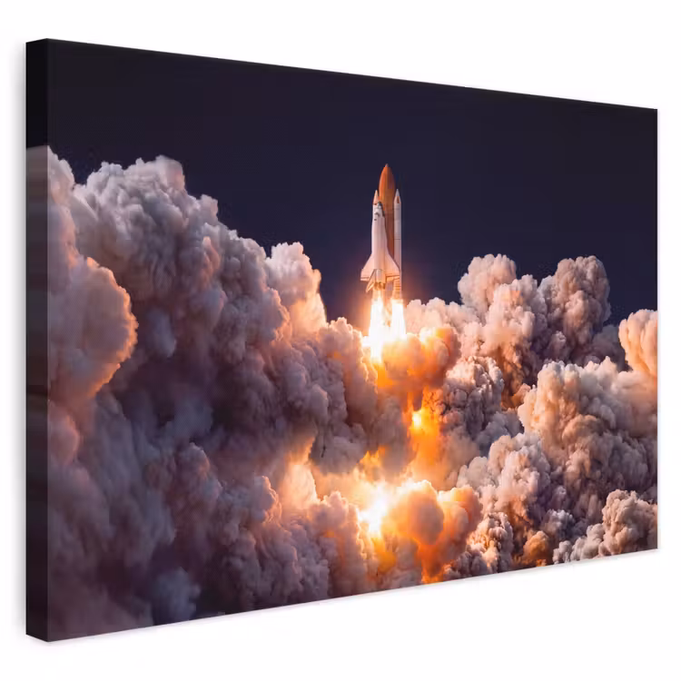 Leinwandbild - Raumfahrzeug – Start – Sterne - Ruimtevaartuig - Lancering - Sterren canvas 2cm klein