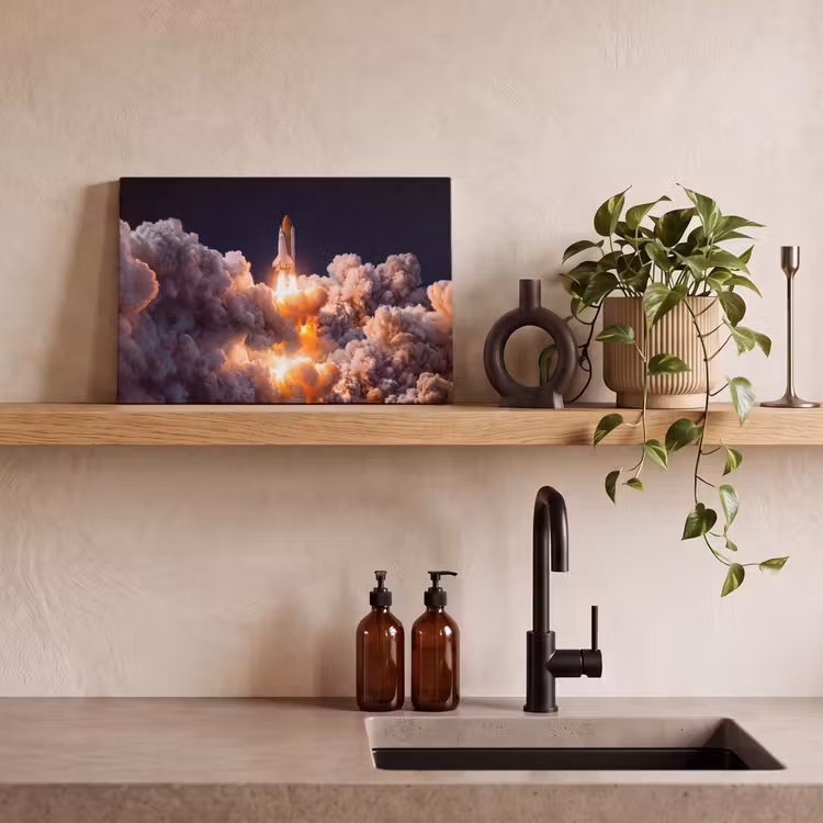 Leinwandbild - Raumfahrzeug – Start – Sterne - Ruimtevaartuig - Lancering - Sterren canvas 2cm klein