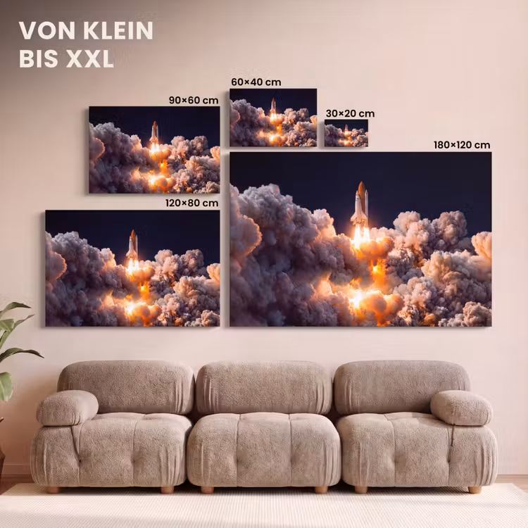 Leinwandbild - Raumfahrzeug – Start – Sterne - Ruimtevaartuig - Lancering - Sterren canvas 2cm klein