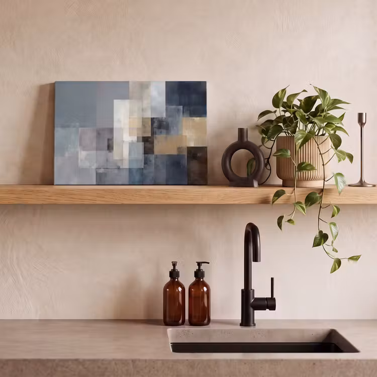 Rechthoeken - Abstract - Blauw canvas 2cm klein -sfeer3