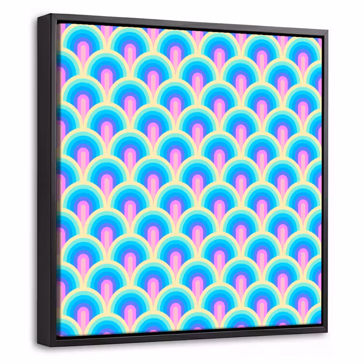 Regenbogen - Waaier - Vrolijk Canvas met baklijst klein 1124 -threedimensional_3d_global