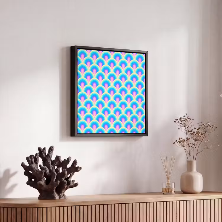 Regenbogen - Waaier - Vrolijk Canvas met baklijst klein 1124 -atmosphere_sfeer4_global