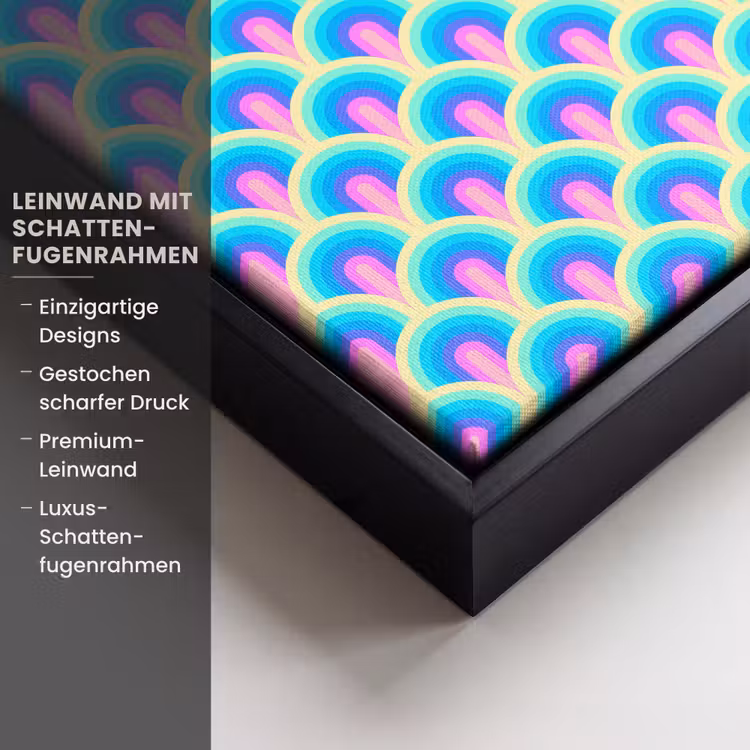 Regenbogen - Waaier - Vrolijk Canvas met baklijst klein 1124 -uniquesellingpoint_productkenmerken_DE