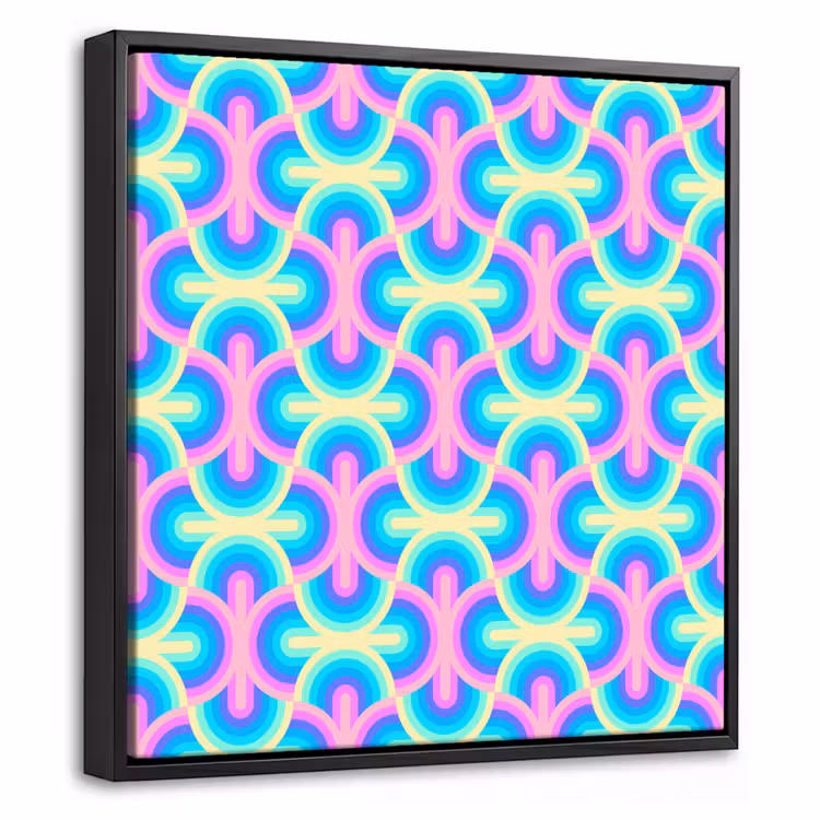 Regenboog - Neon - Kleuren Canvas met baklijst klein 1124 -threedimensional_3d_global