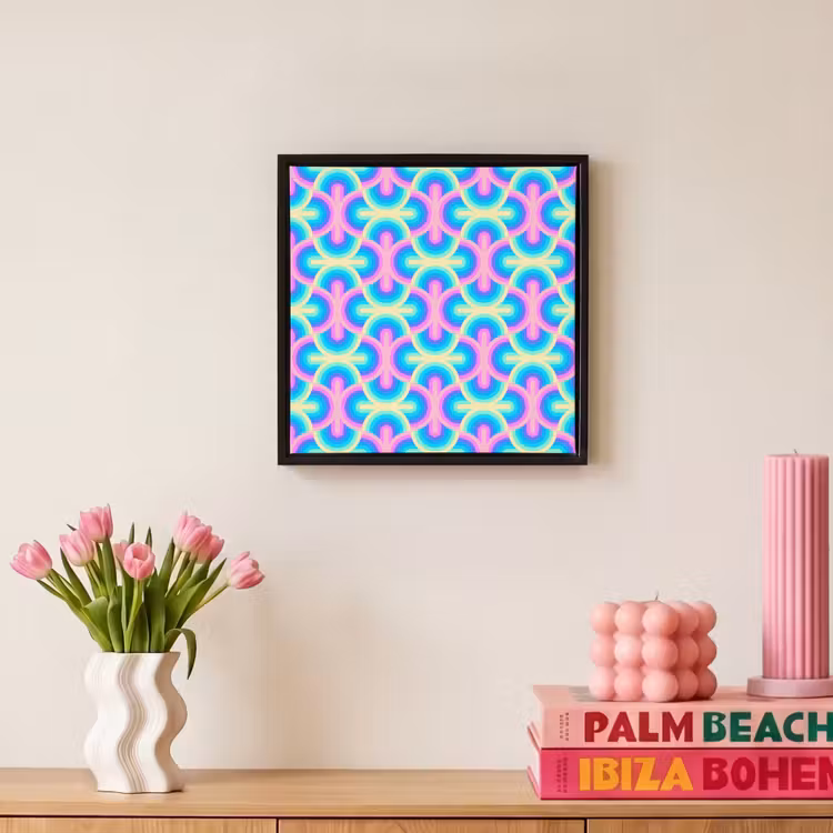 Regenboog - Neon - Kleuren Canvas met baklijst klein 1124 -atmosphere_sfeer1_global