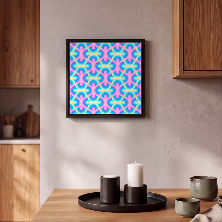 Regenboog - Neon - Kleuren Canvas met baklijst klein 1124 -atmosphere_sfeer2_global