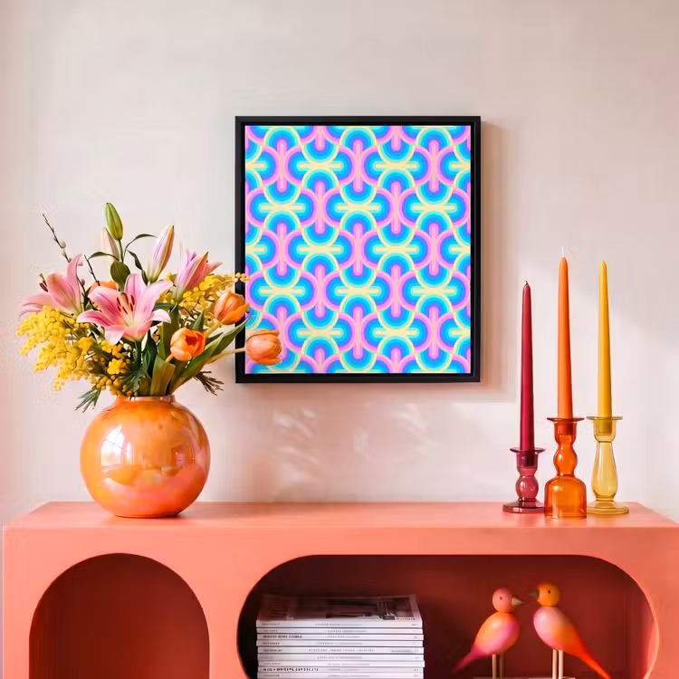 Regenboog - Neon - Kleuren Canvas met baklijst klein 1124 -atmosphere_sfeer3_global