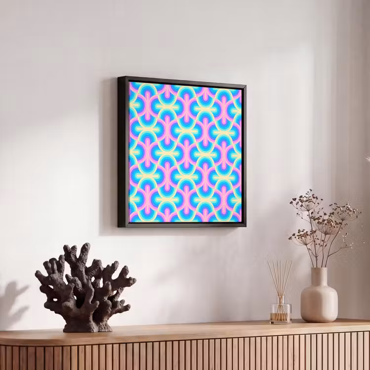 Regenboog - Neon - Kleuren Canvas met baklijst klein 1124 -atmosphere_sfeer4_global