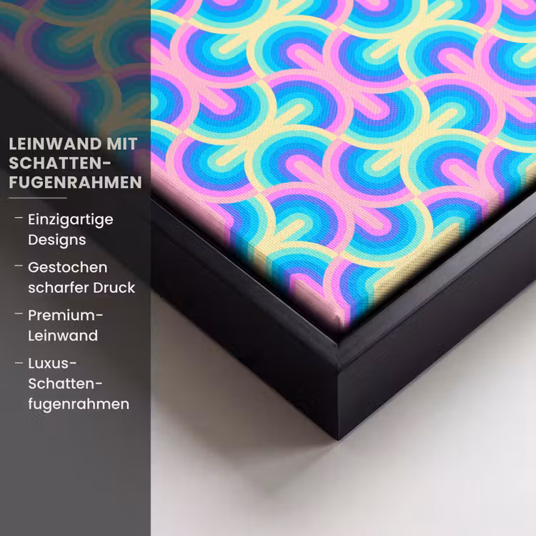 Regenboog - Neon - Kleuren Canvas met baklijst klein 1124 -uniquesellingpoint_productkenmerken_DE