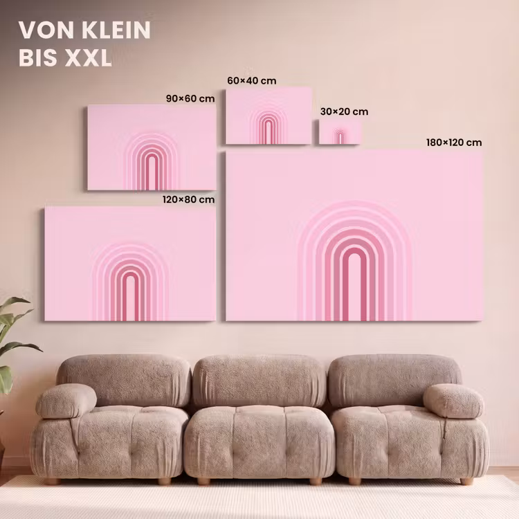 Regenboog - Roze - Abstract - Modern - Minimalistisch canvas 2cm klein -Xsfeer8_DE