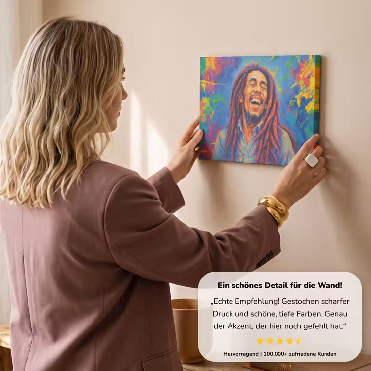 Regenboogkleuren - Man - schilderij canvas 2cm klein -sfeer3