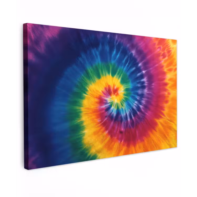 Regenboogkleuren - Spiraal - Kleurrijk canvas 2cm klein -z3d