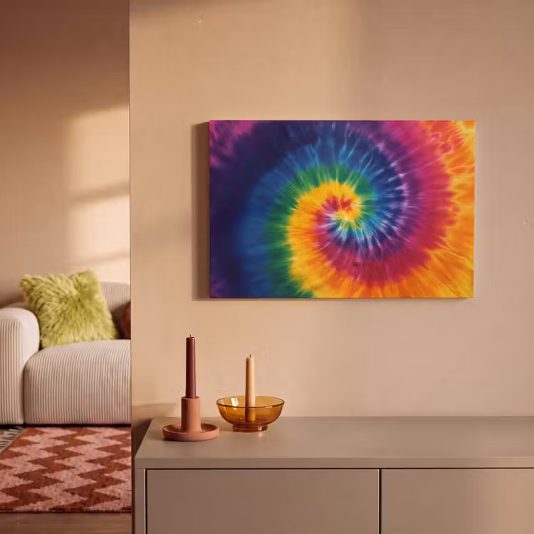 Regenboogkleuren - Spiraal - Kleurrijk canvas 2cm klein -sfeer1