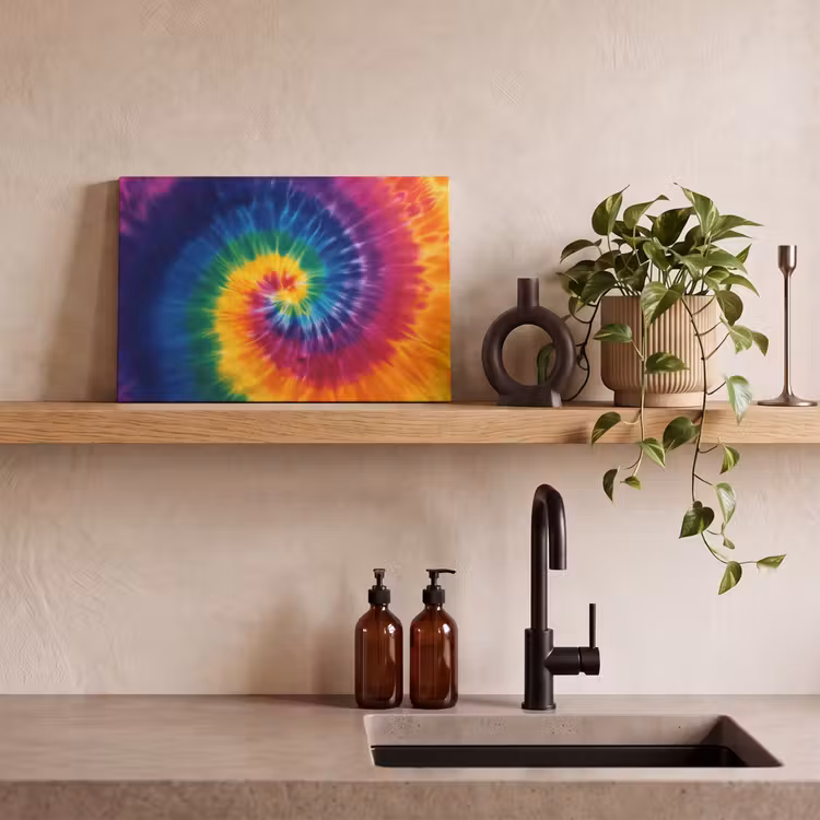 Regenboogkleuren - Spiraal - Kleurrijk canvas 2cm klein -sfeer3