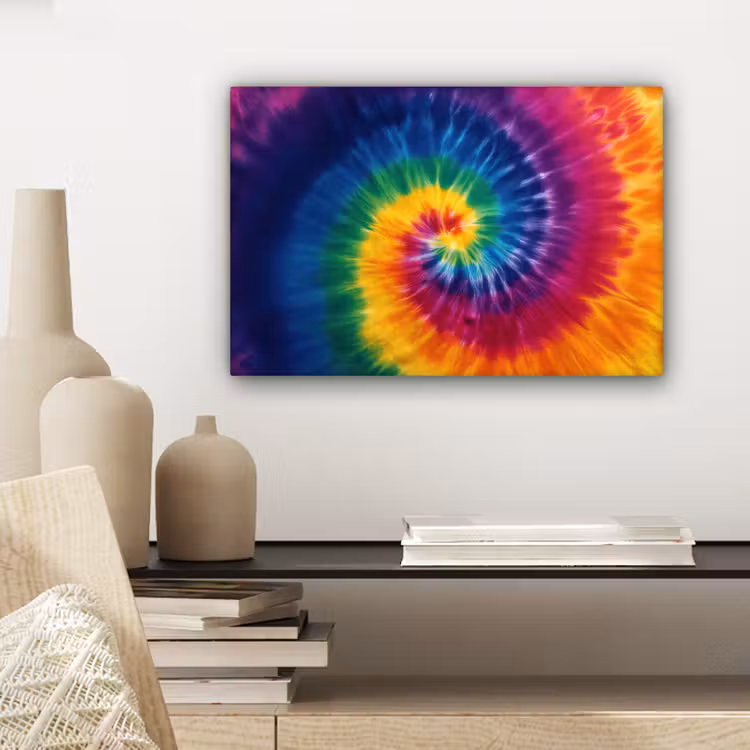 Regenboogkleuren - Spiraal - Kleurrijk canvas 2cm klein -sfeer6