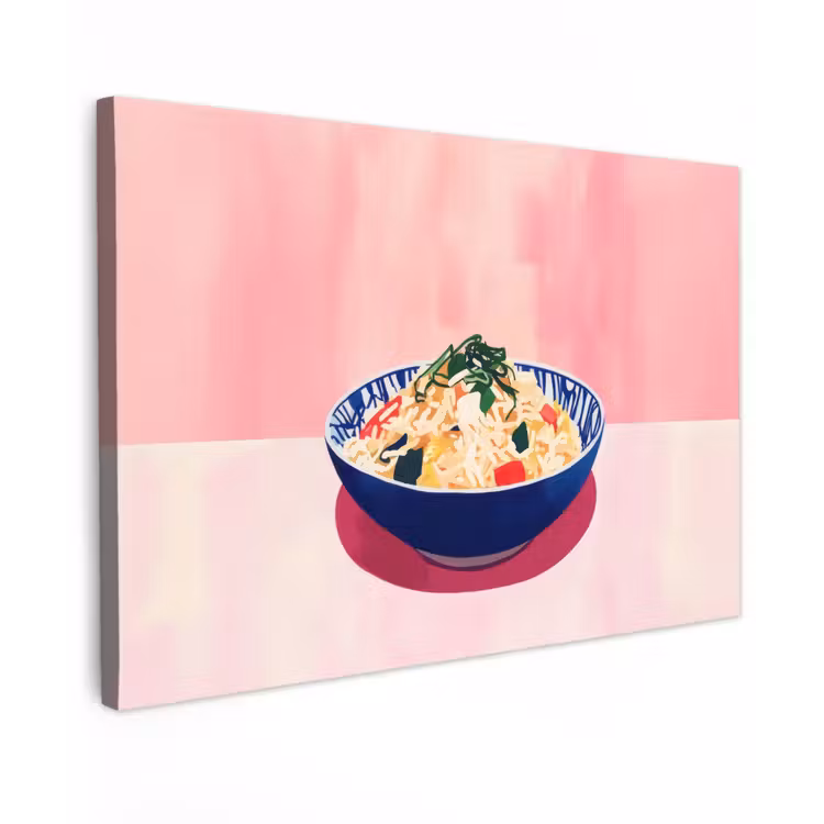 Rijst - Illustratie - Kom - Groente canvas 2cm klein -z3d