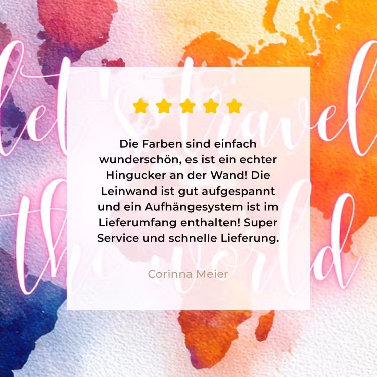 Travel - Quote - Regenboog - Wereldkaart canvas 2cm klein -sfeer3