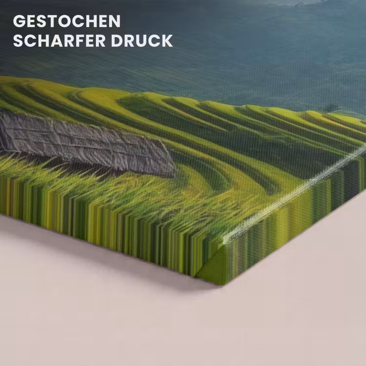 Rijstvelden - Bergen - Groen - Natuur canvas 2cm klein -Xsfeer8_DE
