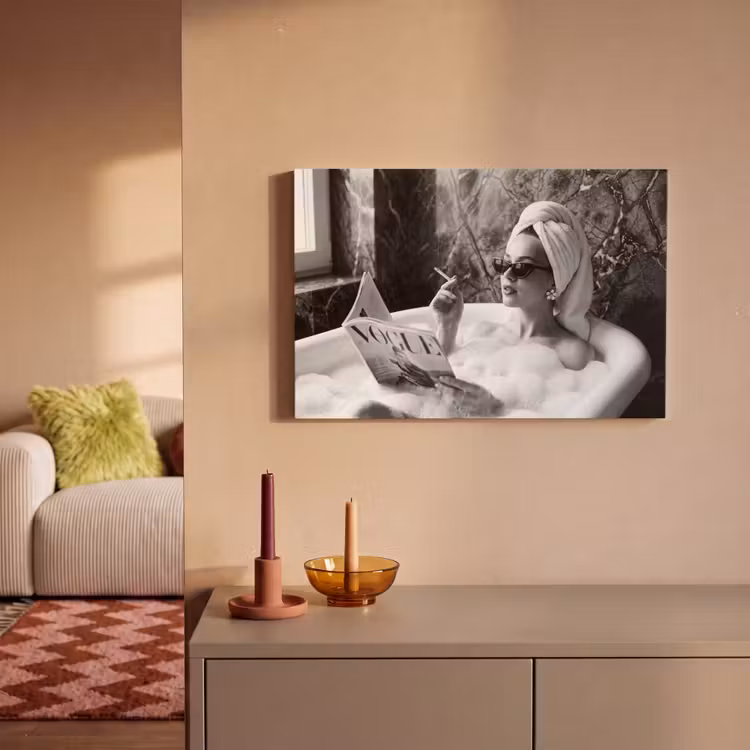 Relaxt - Bad - Zwart - Wit canvas 2cm klein -sfeer1