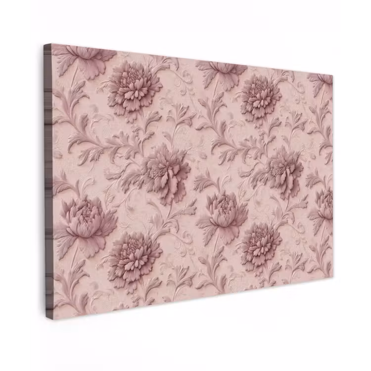 Reliëf - Pioenrozen - Roze canvas 2cm klein 34 -z3d
