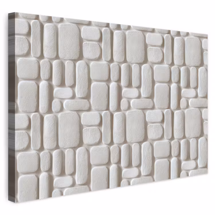 Reliëf - Structuur - Wit canvas 2cm klein 34 -3d