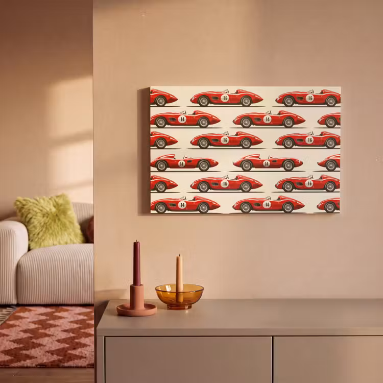 Raceauto - Retro - Rood canvas 2cm klein 34 -sfeer1