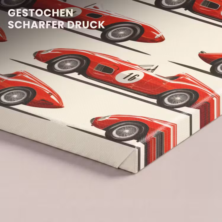 Raceauto - Retro - Rood canvas 2cm klein 34 -closeup_print_DE