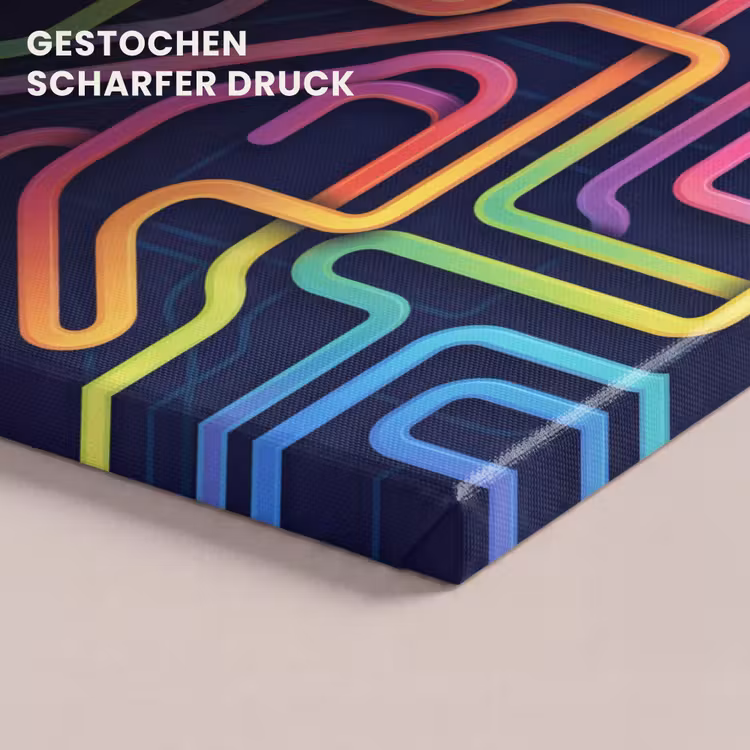 Retro - Abstract - Neon canvas 2cm klein -closeup_print_DE