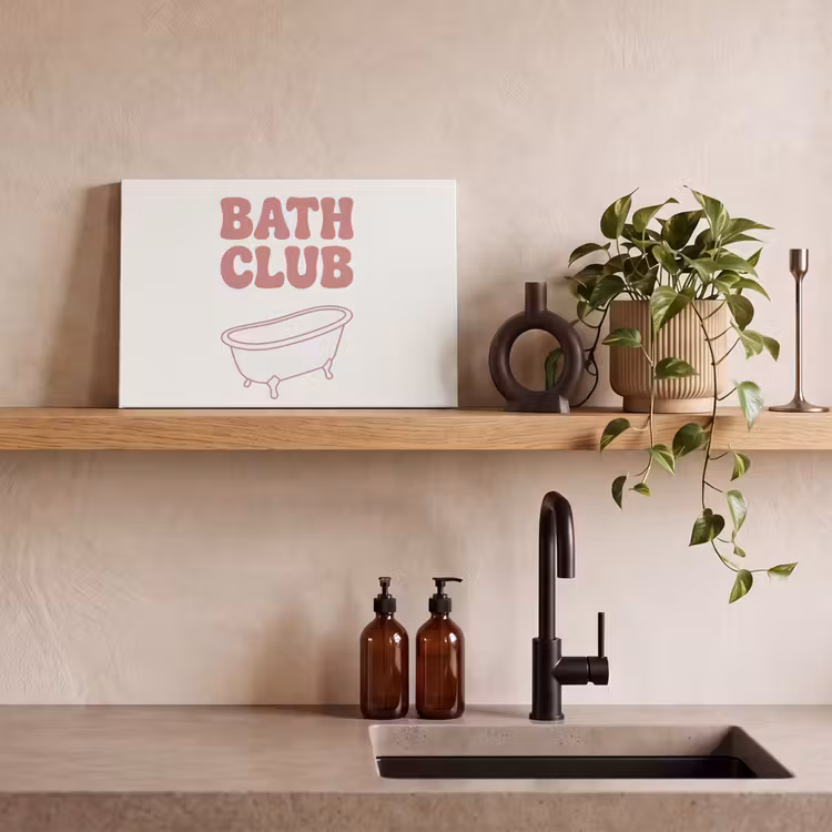 Retro - Bad - Roze canvas 2cm klein -sfeer3