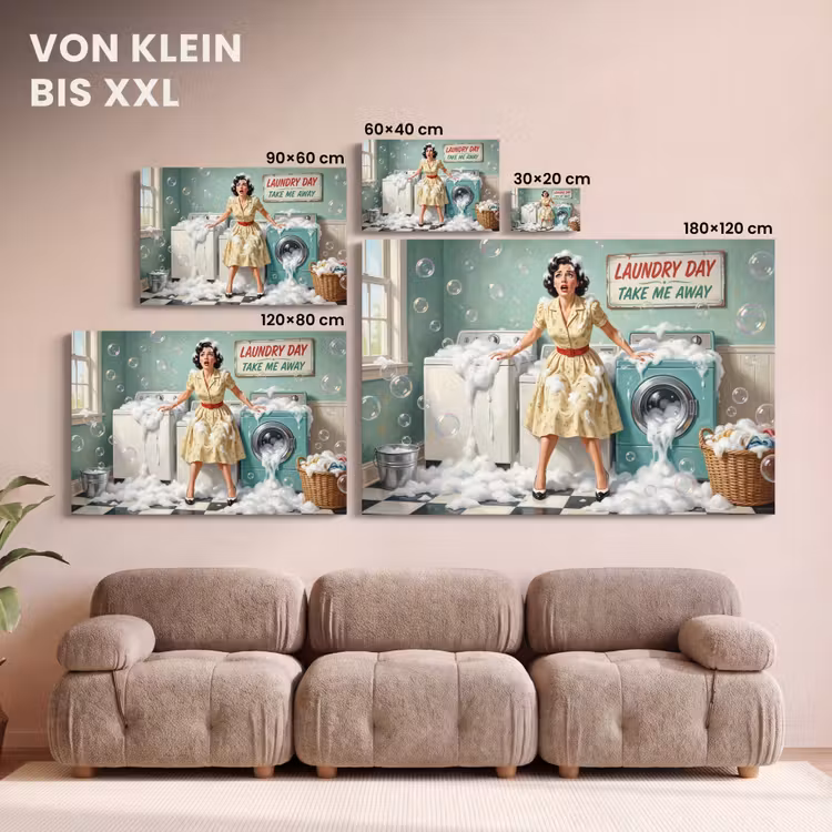 Retro - Blauw - Vrouw canvas 2cm klein -Xsfeer8_DE
