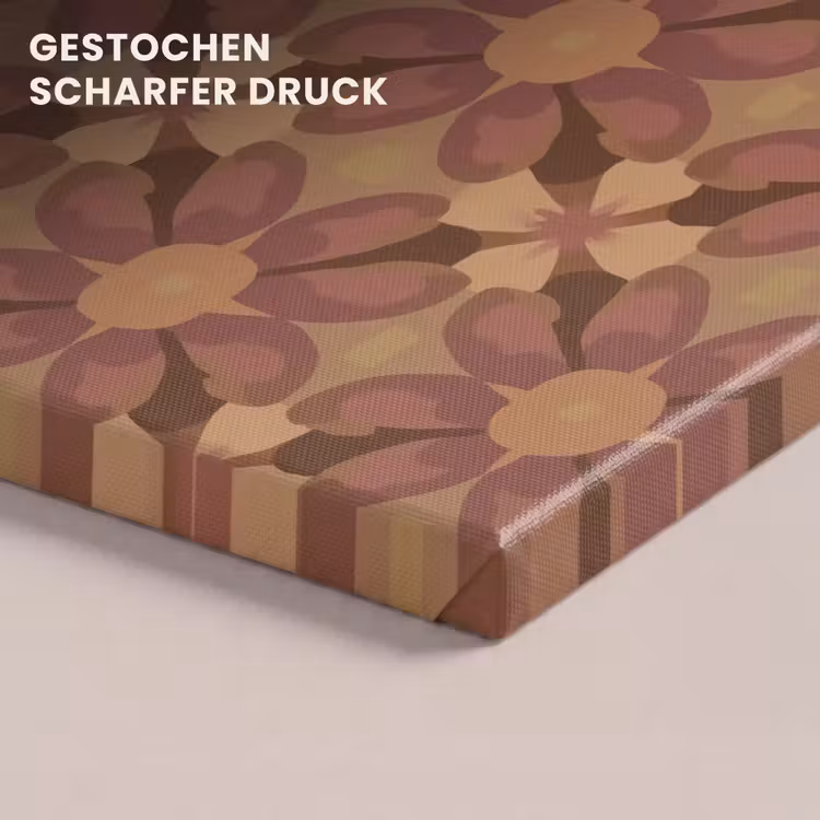 Retro - Bloemen - Bruin canvas 2cm klein 34 -closeup_print_DE