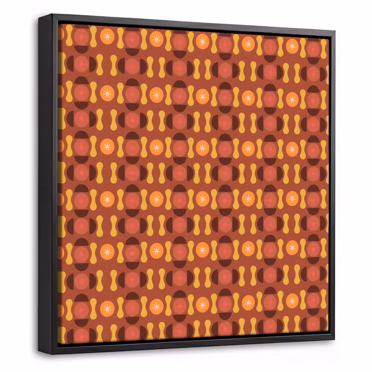 Retro - Disco - Hippie Canvas met baklijst klein 1124 -threedimensional_3d_global