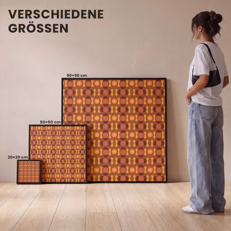 Retro - Disco - Hippie Canvas met baklijst klein 1124 -comparison_formatenoverzicht_DE