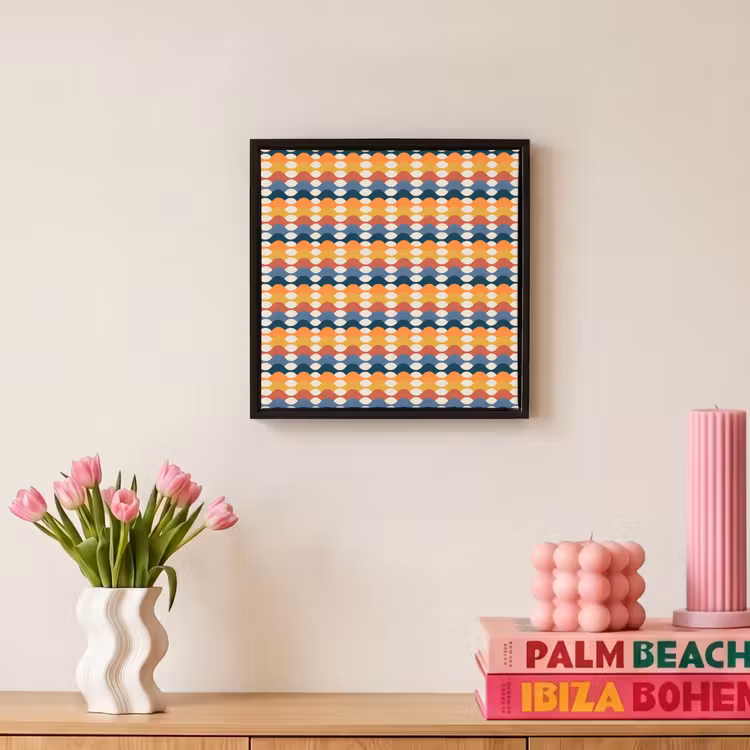 Retro - Disco - Golven Canvas met baklijst klein 1124 -atmosphere_sfeer1_global