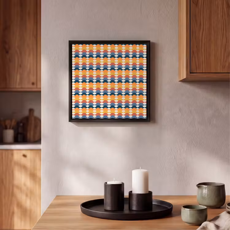 Retro - Disco - Golven Canvas met baklijst klein 1124 -atmosphere_sfeer2_global