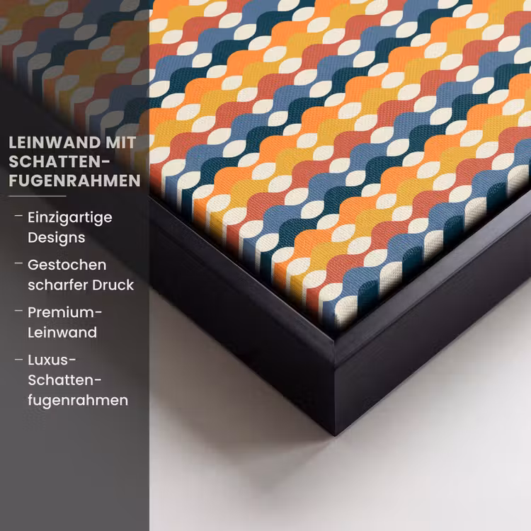Retro - Disco - Golven Canvas met baklijst klein 1124 -uniquesellingpoint_productkenmerken_DE