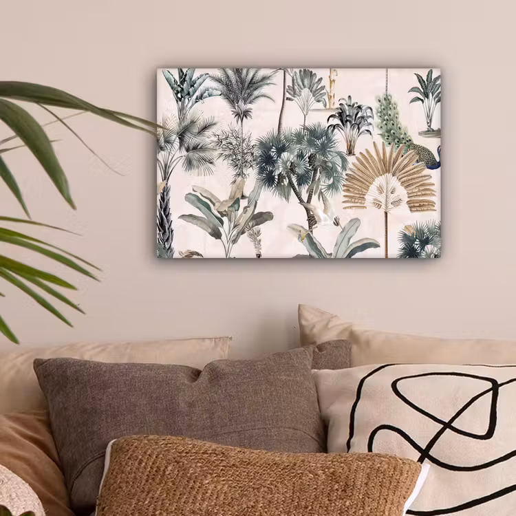 Retro - Jungle - Natuur - Dieren canvas 2cm klein -sfeer1