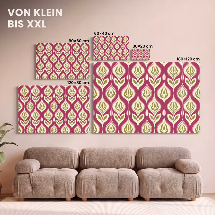 Retro - Floraal - Paars canvas 2cm klein 34 -Xsfeer8_DE
