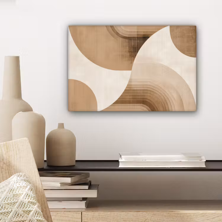 Retro - Geometrische lagen - Aardetinten canvas 2cm klein -closeup_print_DE