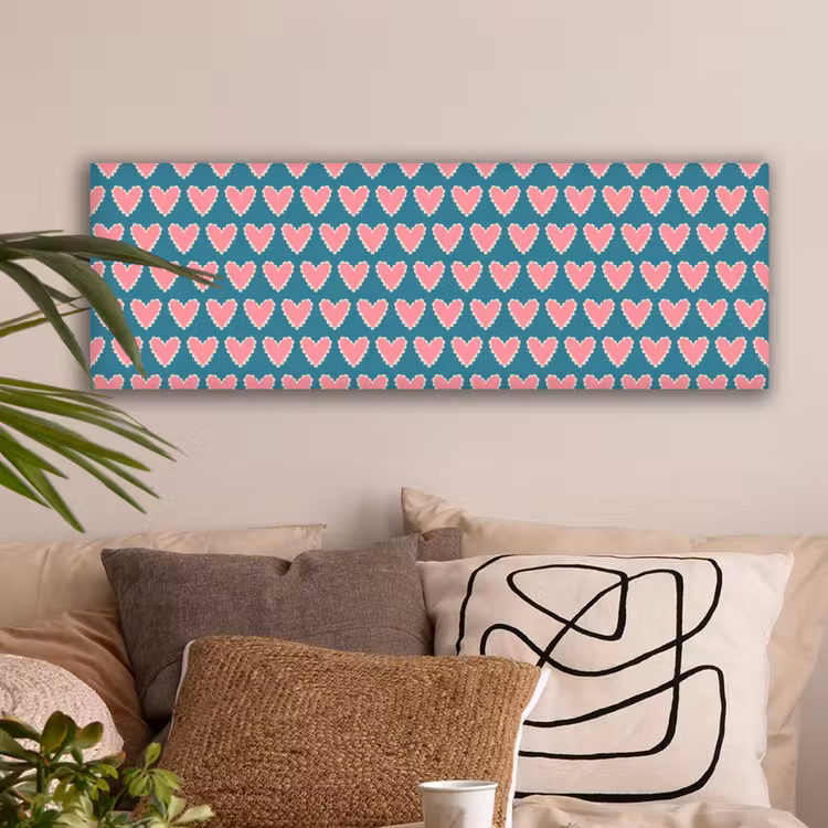 Retro - Hartjes - Patroon canvas 2cm klein 828 -sfeer1