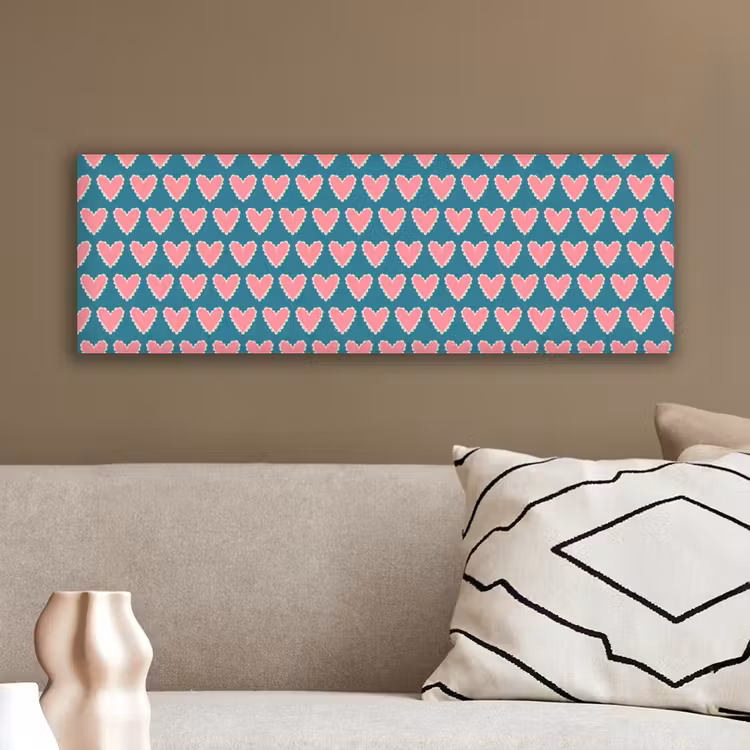 Retro - Hartjes - Patroon canvas 2cm klein 828 -sfeer3