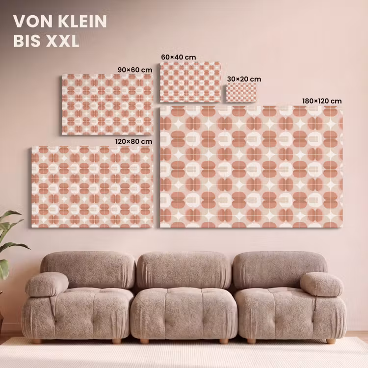 Retro - Klassiek - Roze canvas 2cm klein 34 -Xsfeer8_DE