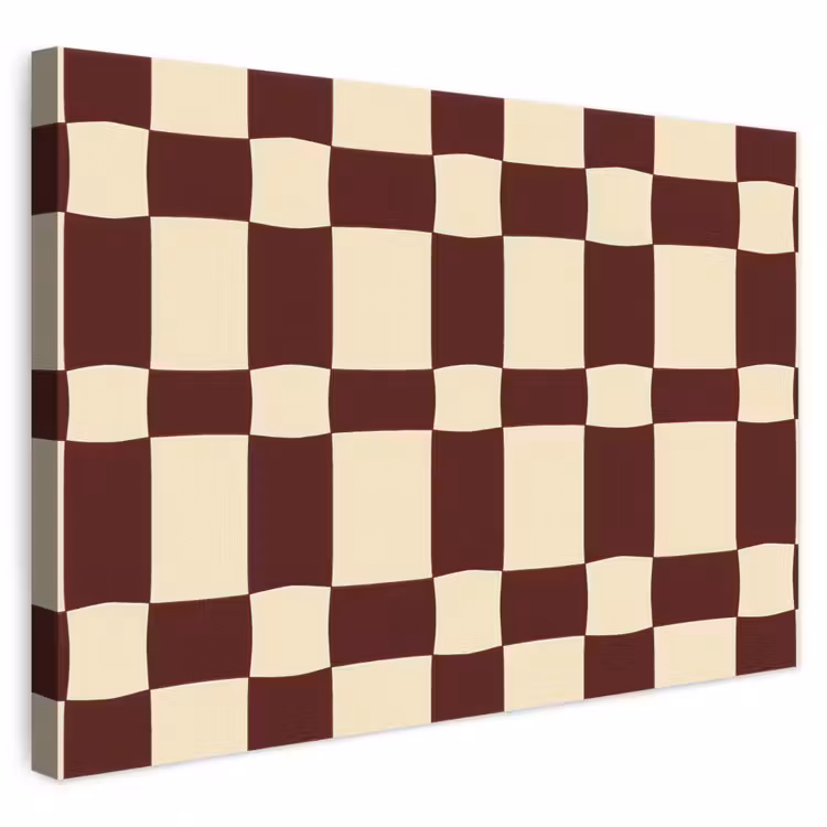 Retro - Patroon - Bruin canvas 2cm klein 34 -3d